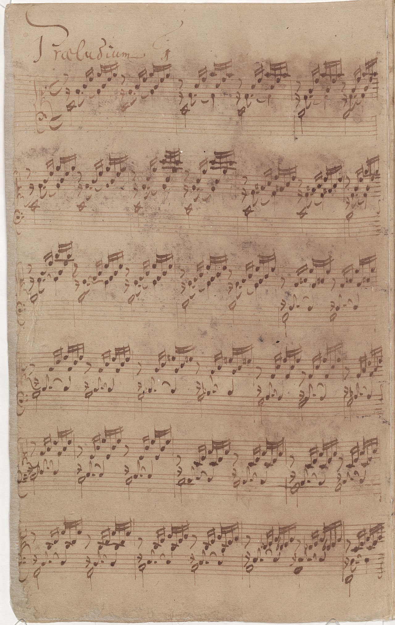 Bach s autograph (1722) of the first prelude of Book I