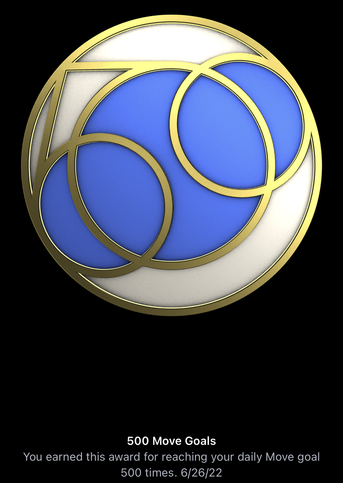 Reached 500 move goal